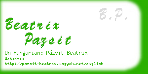 beatrix pazsit business card